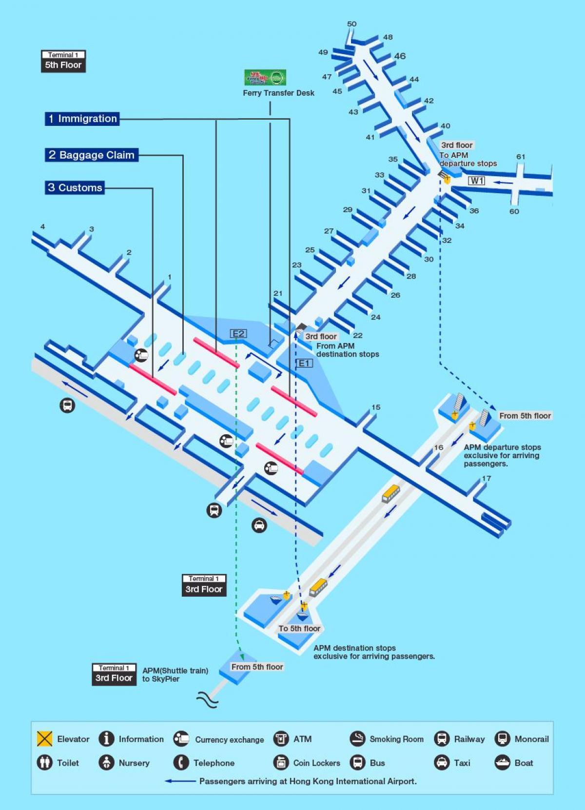 مطار هونج كونج بوابة خريطة