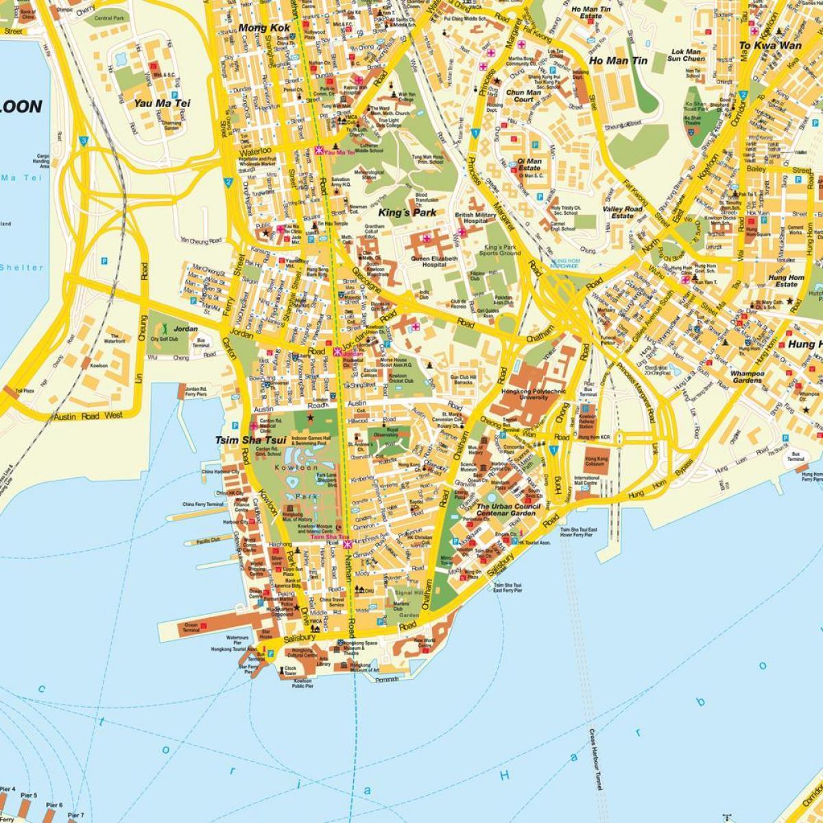 هونغ كونغ على خريطة المدينة