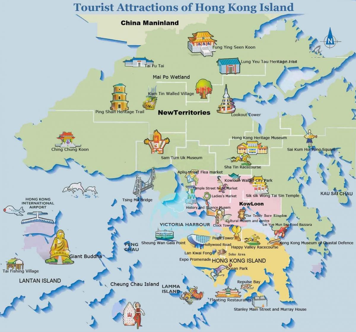 الخريطة السياحية في هونج كونج