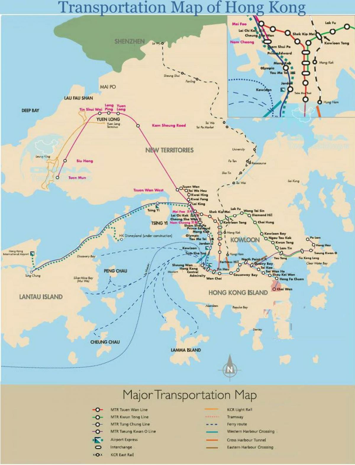 هونغ كونغ طرق العبارة خريطة