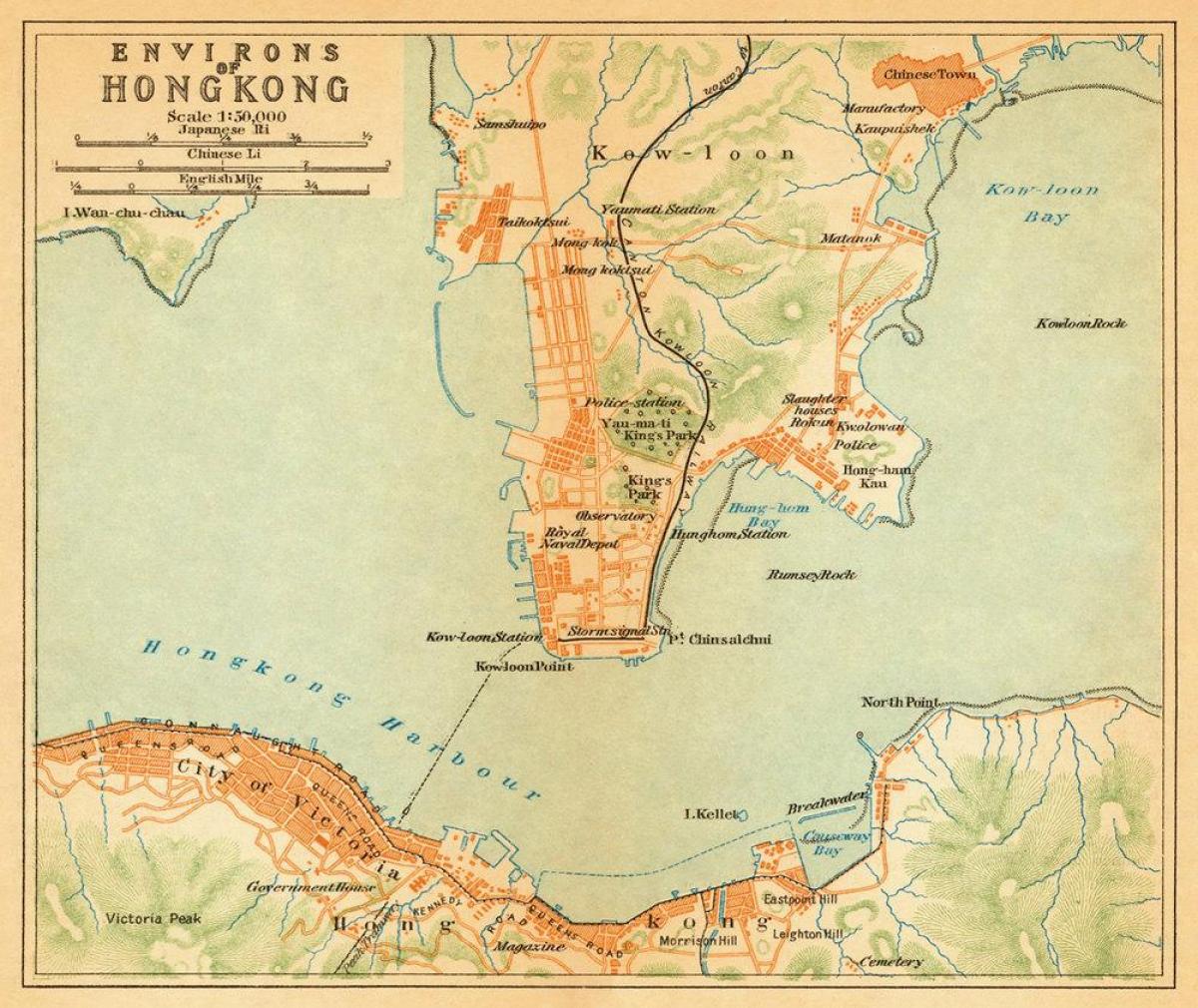 خريطة قديمة من هونغ كونغ