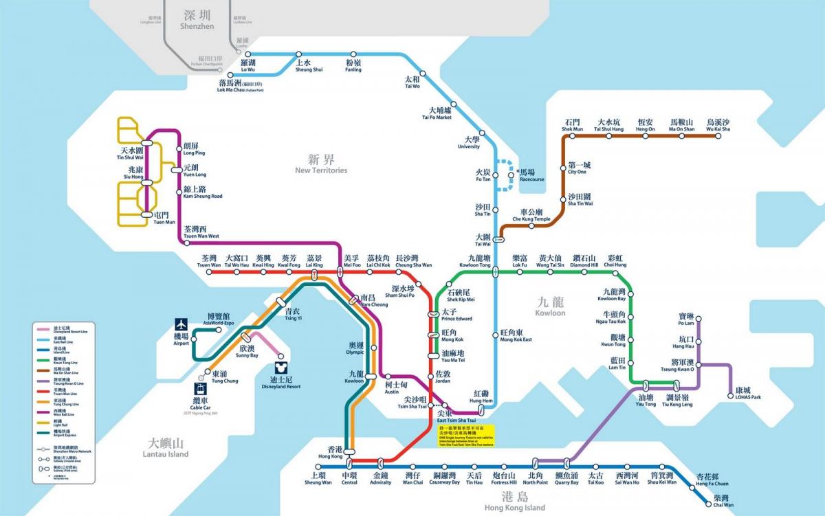 HK القطار خريطة