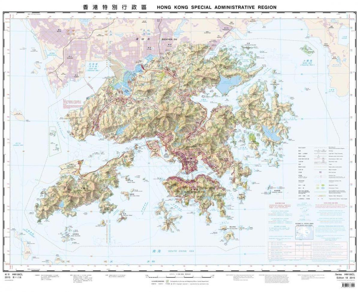 خريطة طبوغرافية من هونغ كونغ
