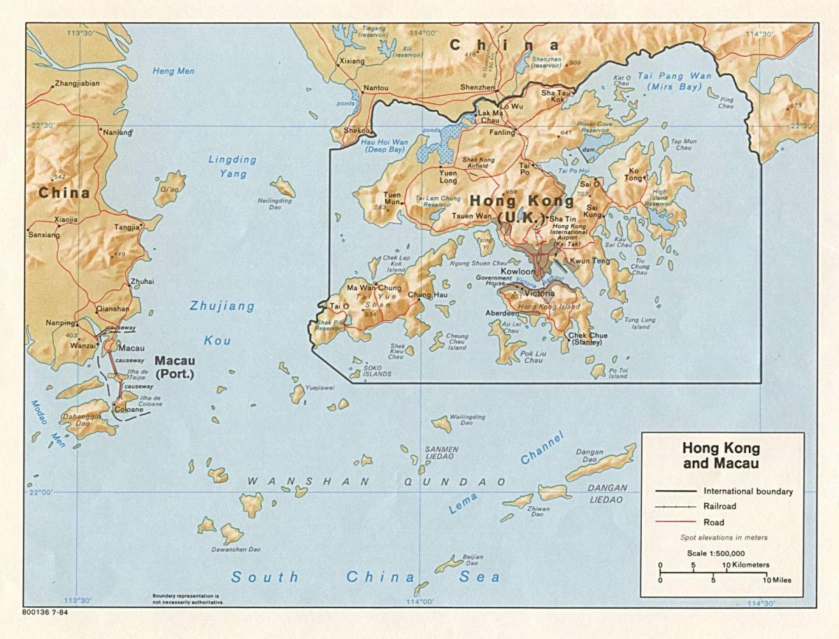 خريطة هونغ كونغ و ماكاو