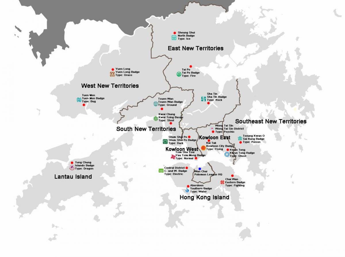 خريطة مناطق هونغ كونغ