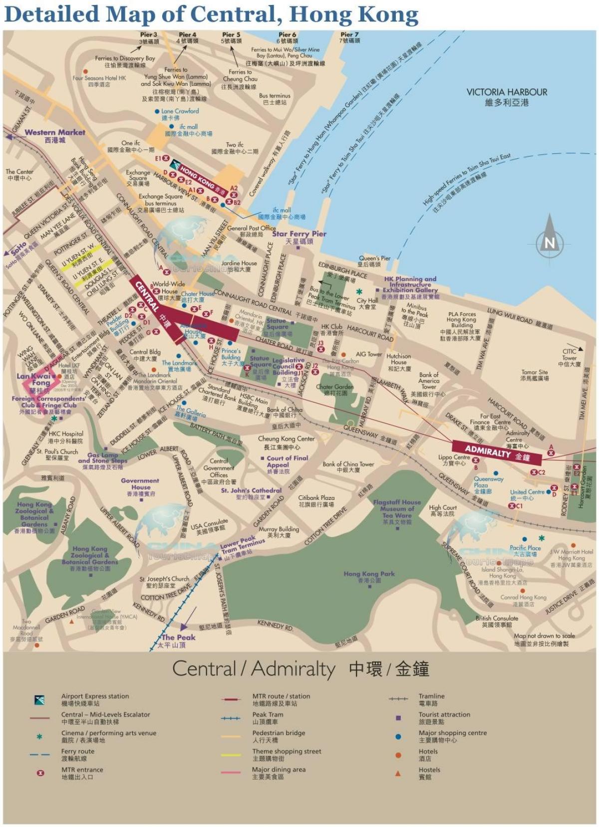 هونغ كونغ المركزية خريطة
